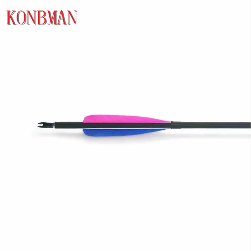 KONBMAN 6/12 шт 32 дюймовый True перо Гибридный углеродную стрелу для изогнутый лук или
