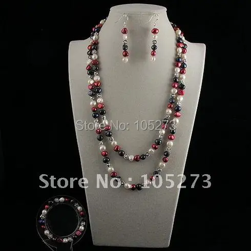 Потрясающий! Белый фиолетовый черный барочный жемчуг натуральный пресноводный и