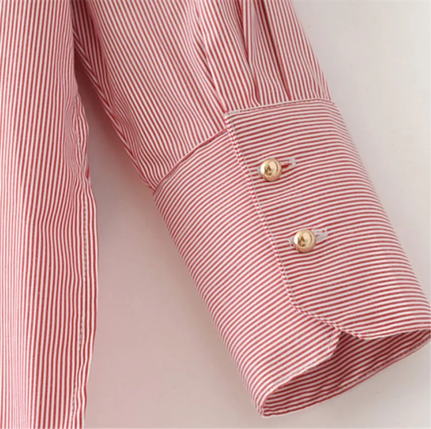 Женская Асимметричная Лоскутная Высокая Низкая полосатая блузка рубашка с