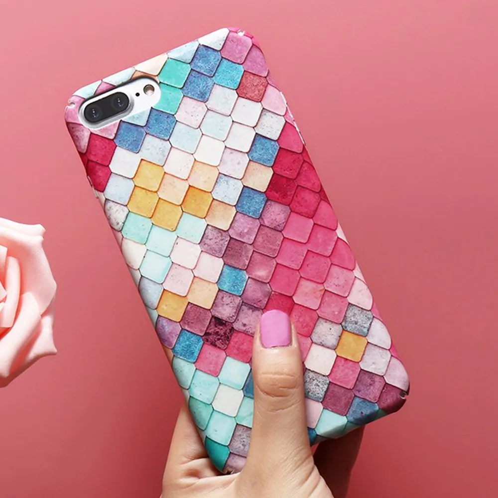 Чехол KISS Scales Squama чехол для iPhone X 7 6 6S Plus 5 5S SE чехол с русалкой для samsung Galaxy Note 8 S8 Plus S7 Edge A3 A5 - Цвет: Red
