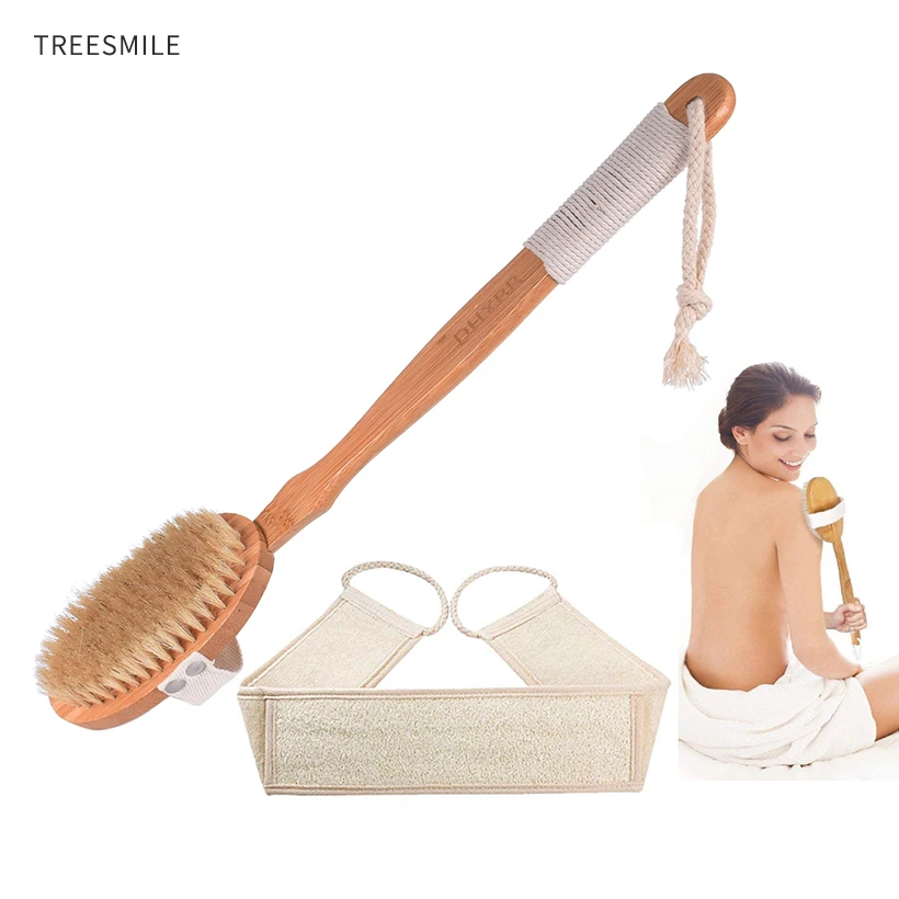 TREESMILE щетка из натуральной щетины сухая Длинная Деревянная Ручка щетинка для
