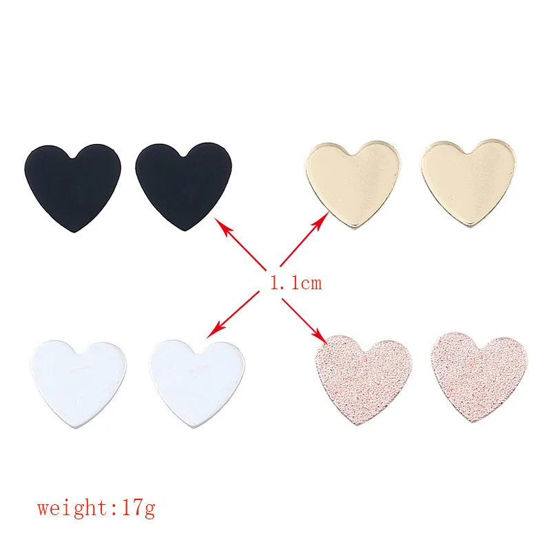Женские серьги гвоздики с сердечками 4 пары/компл.|heart stud earrings|fashion earringsstud earrings |