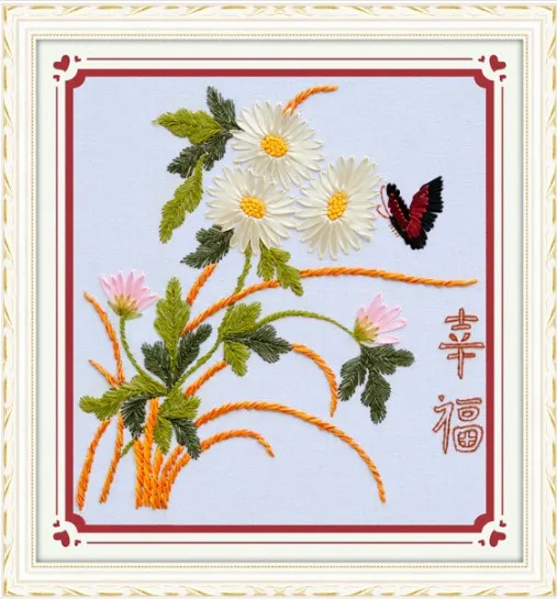 Набор для рукоделия с вышитыми цветами Ромашки сделай сам|embroidery designs baby clothes|embroidery