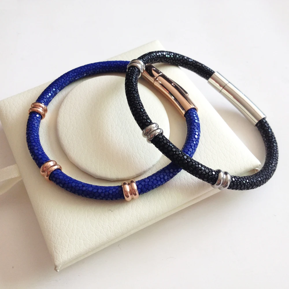 Браслет из нержавеющей стали Мужской браслет натуральной кожи|stingray bracelet|leather