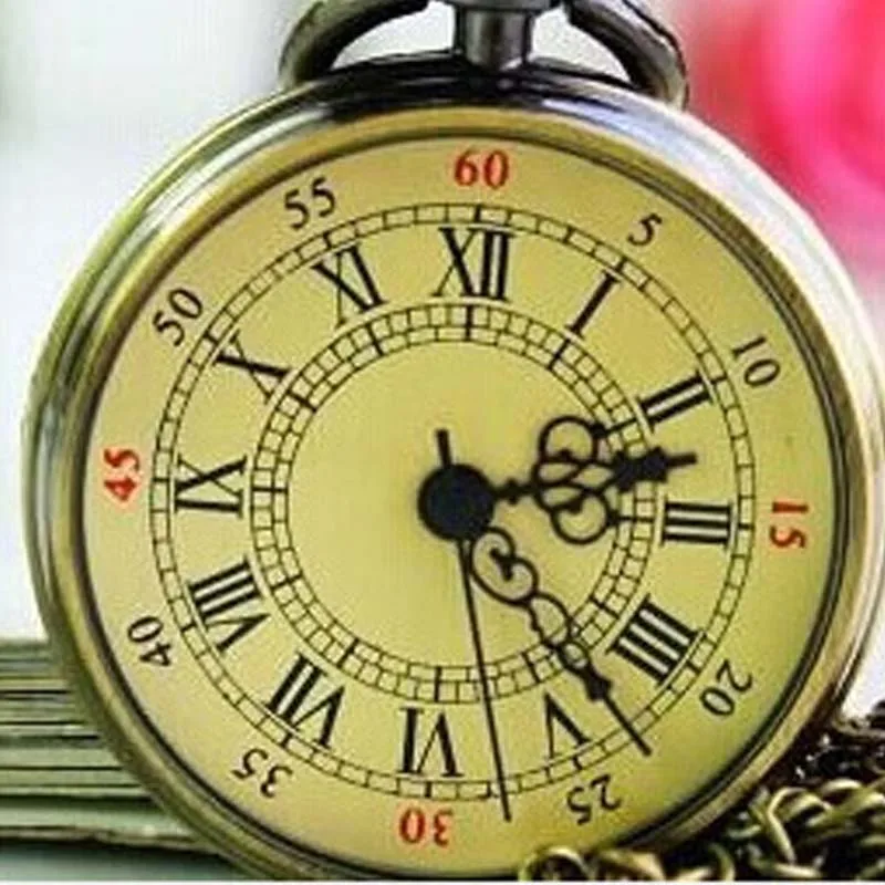 Дропшиппинг полые Дизайн античная бронза карманные часы для унисекс Цепочки и