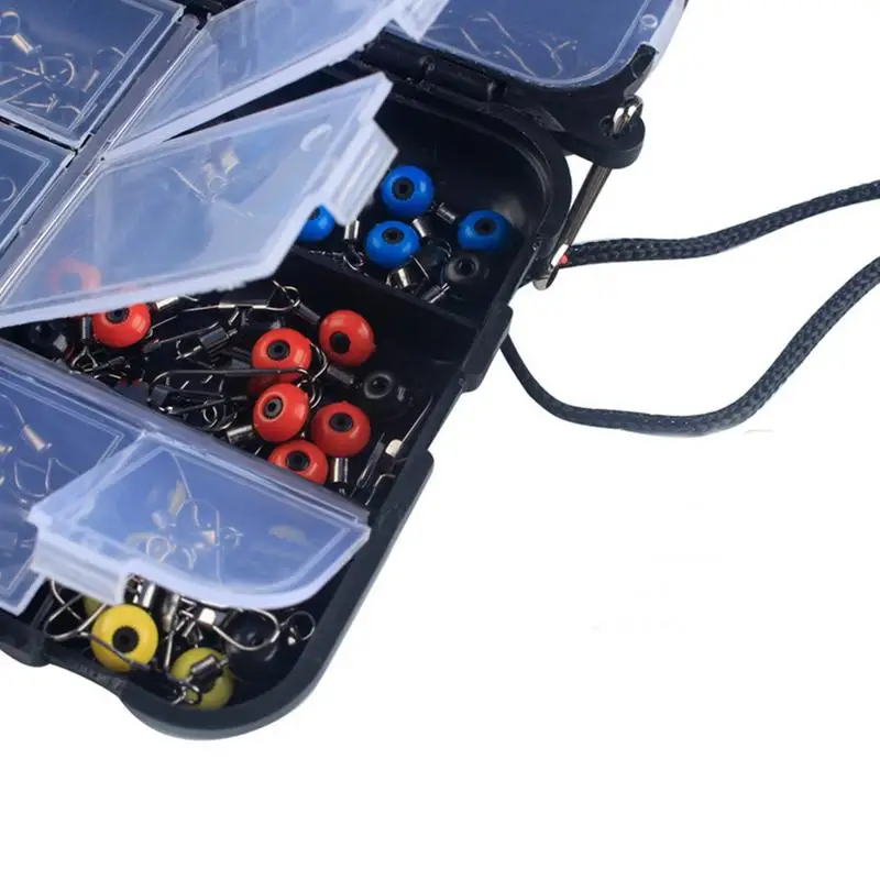 Набор рыболовных аксессуаров 177 шт. набор крючков/вертлюгов/плюммеров для