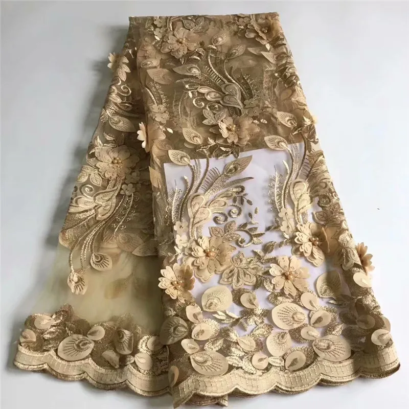 5 ярдов/партия fashionnigeran французский бусины/небесно голубой африканский кружево