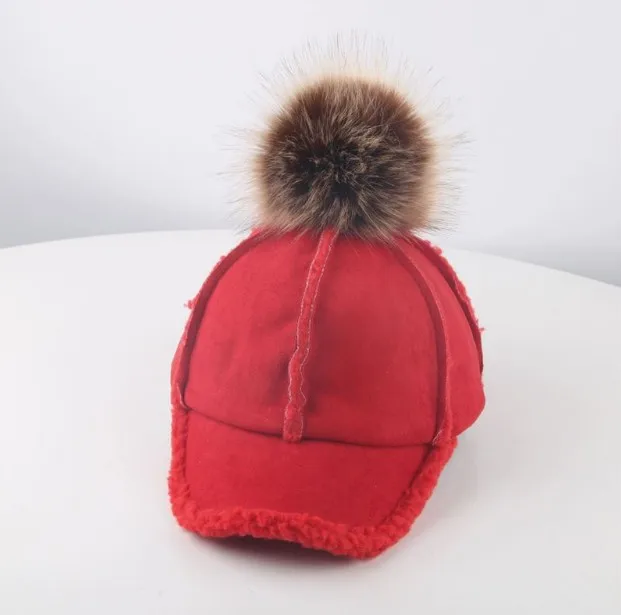 New Winter Baby Hat with Pompom Wool Autumn Girl Adjustable Fur Ball Boy Cap Kids Accessories for 2-6 Years 1PC | Детская одежда и