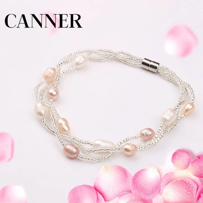 Canner новые милые и браслеты с жемчужными бусинами эластичные многослойный амулет