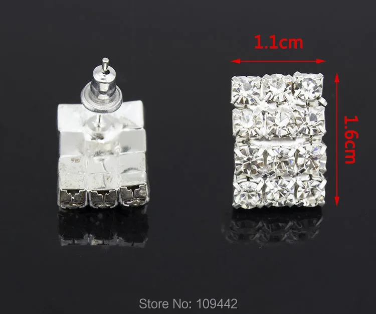 2014 Popular Bling Crystal Stud Earring Brand Platinum Plated Earrings Women Dress Free Shipping GE067 | Украшения и аксессуары
