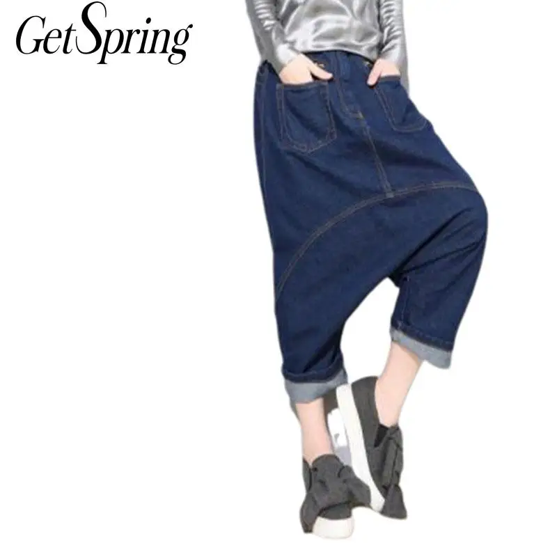 Женские джинсовые шаровары GETSRING повседневные свободные брюки Капри на плоской