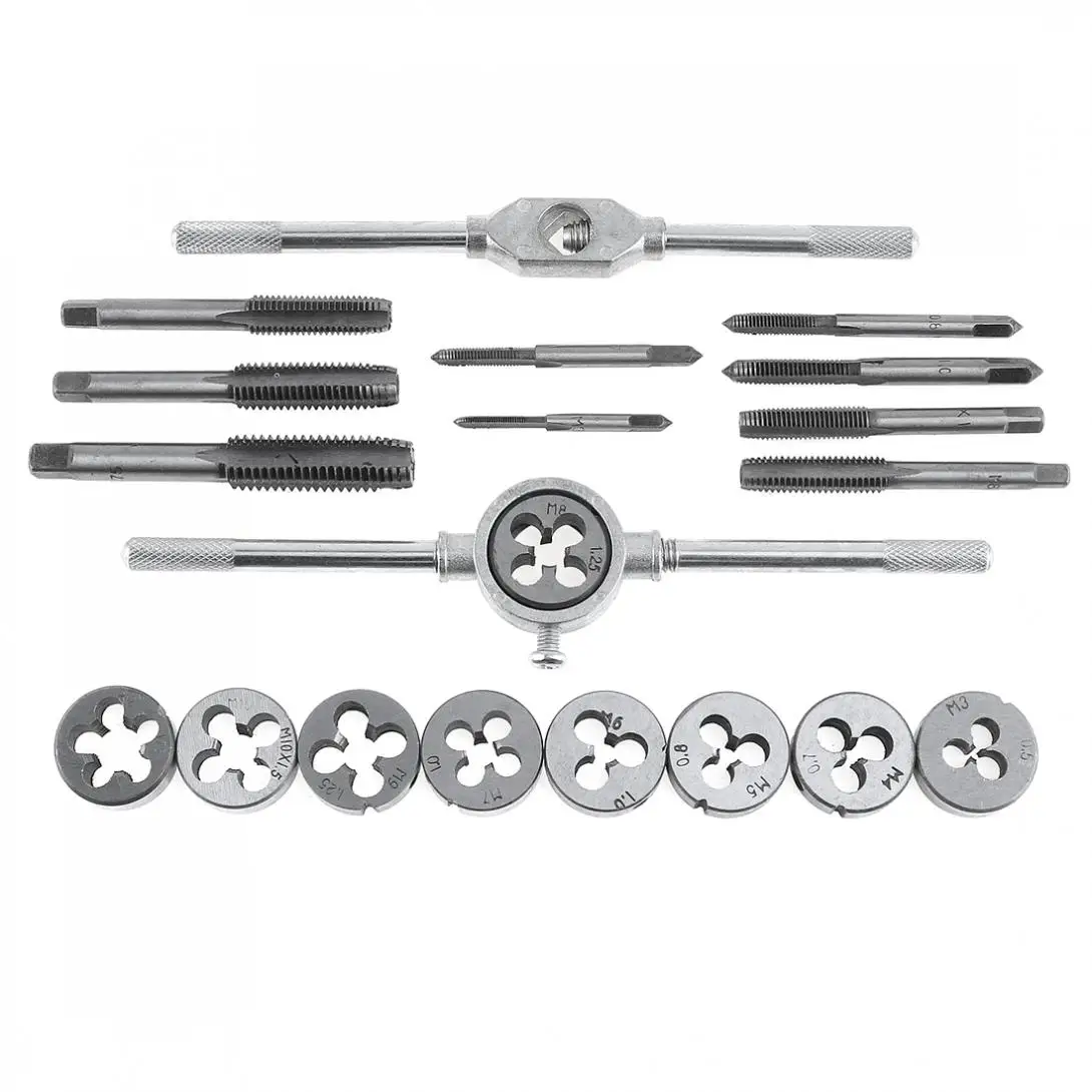 20pcs/set Alloy Steel Tap & Die Set with Small Twisted Hand Tools 1/16-1/2 Inch Plugs Taps Screw | Инструменты