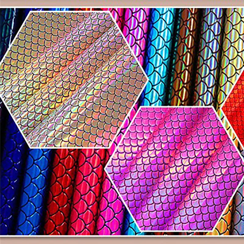 A4 Laser Shell Pattern PU Leather Fabric High Quality Synthetic DIY Sewing Material for Handmade Crafts Wholesales | Дом и сад