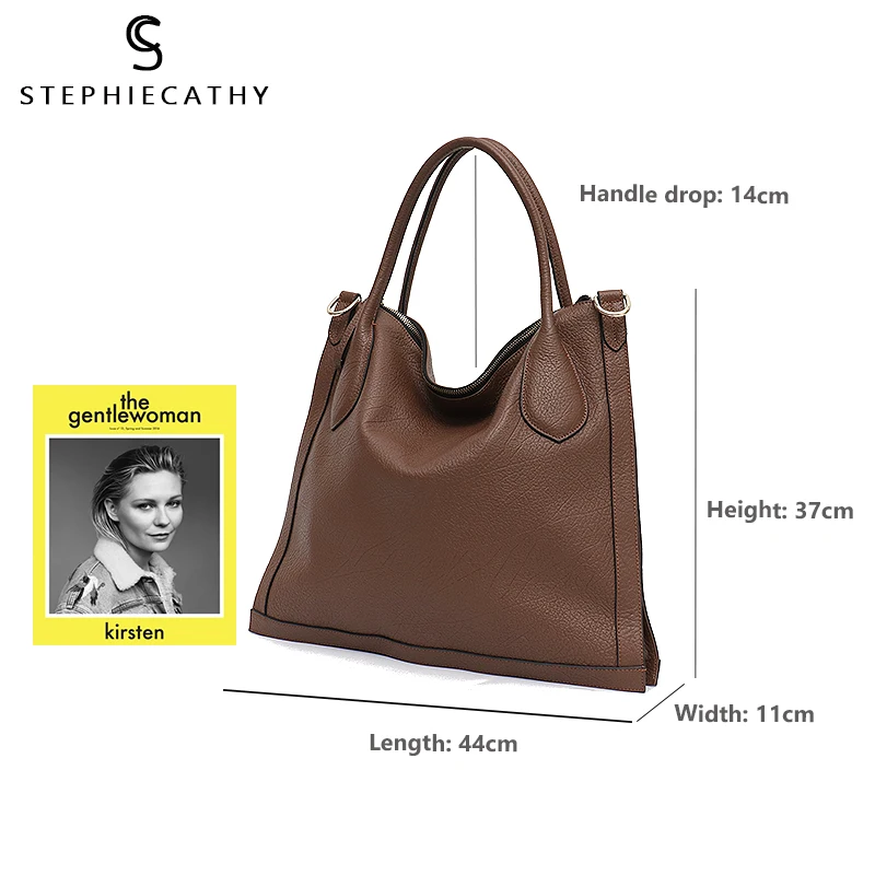 

SC Designer Brand Large Flat Shoulder Tote Bag Ladies Italian Luxury Leather High Quality Handbag Laptop Work Crossbody Bags