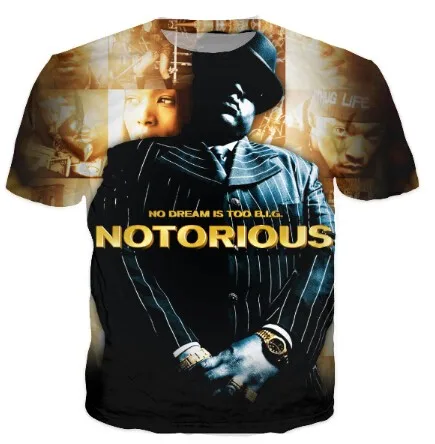 Известный B.I.G. Biggie Smalls 2Pac Тупак 3d галстук краситель футболка Женская Мужская