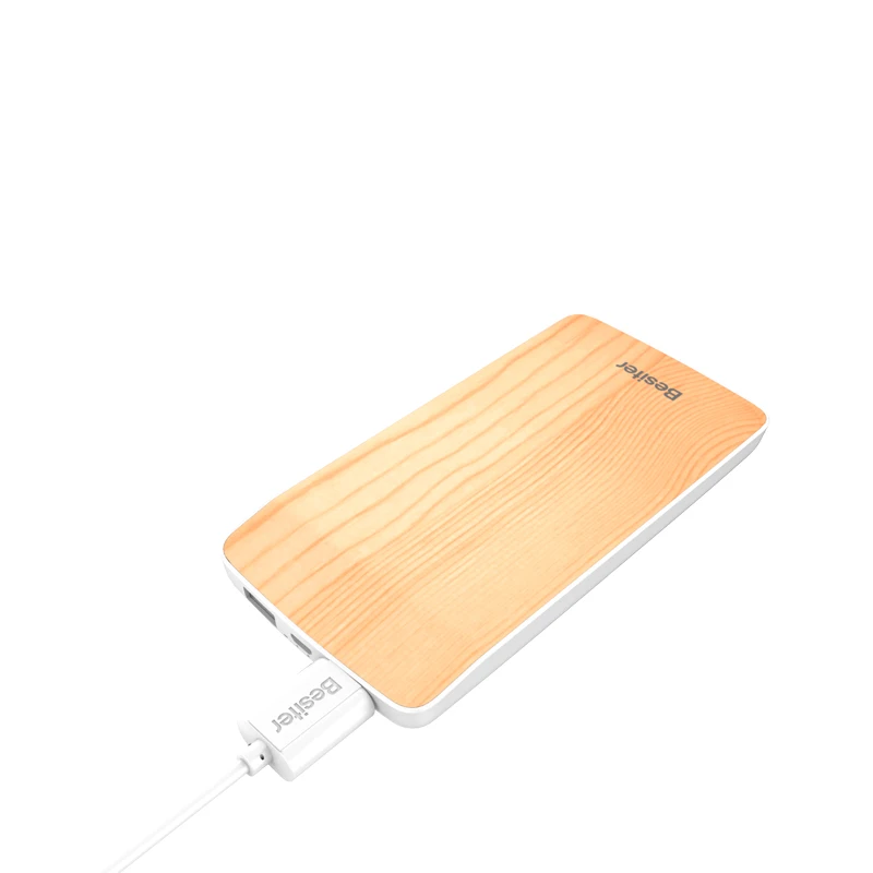 Besiter Power Bank 4000mah/8000mAh Portable Battery Packs Ultra Thin for Smart Phones Charger Wood Design USB | Мобильные телефоны
