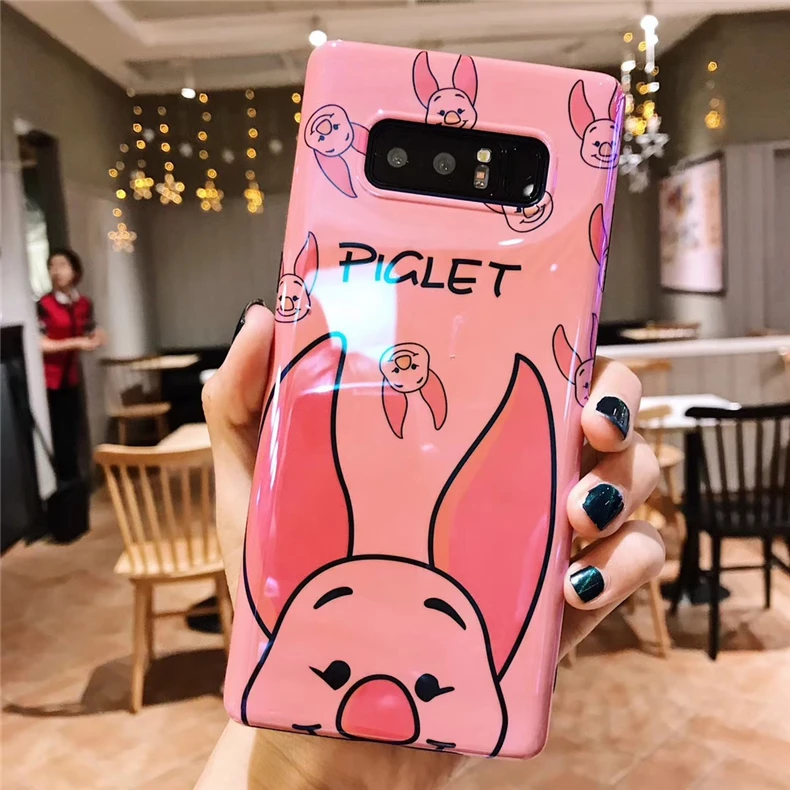Чехол для samsung S8/S9 plus с изображением Винни-медведя чехол Galaxy Note 9 синий светильник