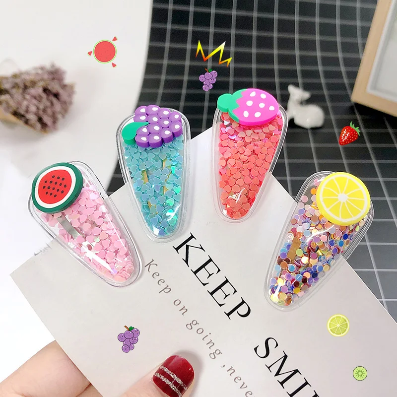 1 компл. Новые милые красочные заколки для волос с мультяшными фруктами девочек