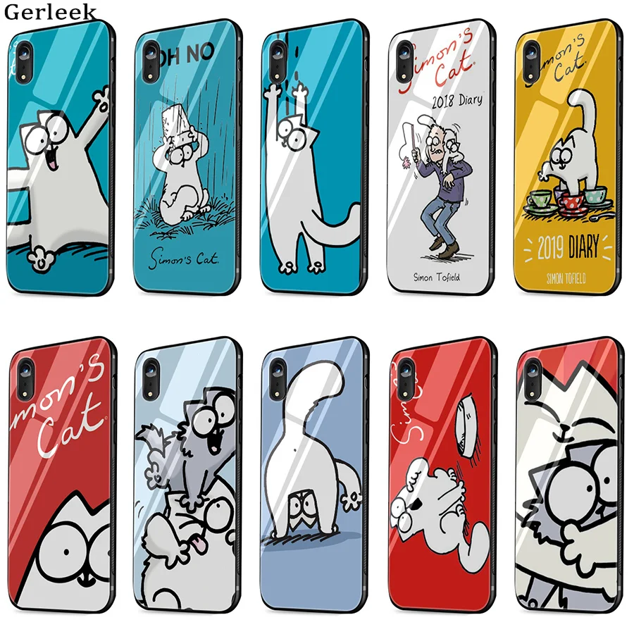 Стеклянный чехол для телефона милый iPhone 5 5S SE 6 6s 7 8 Plus X XS XR Max защитный