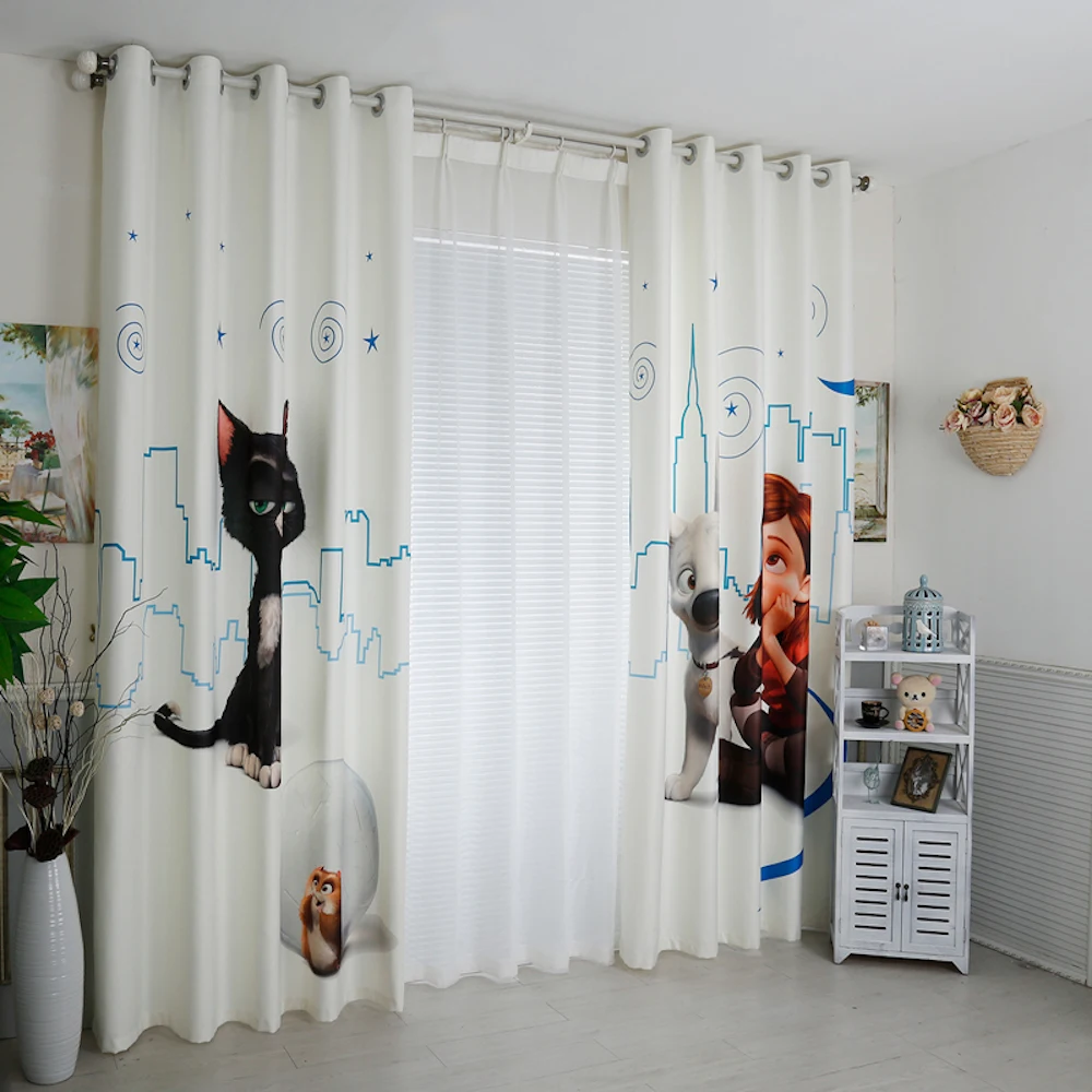 Выполненная на заказ 2х люверсов оконная драпировка занавеска для детской