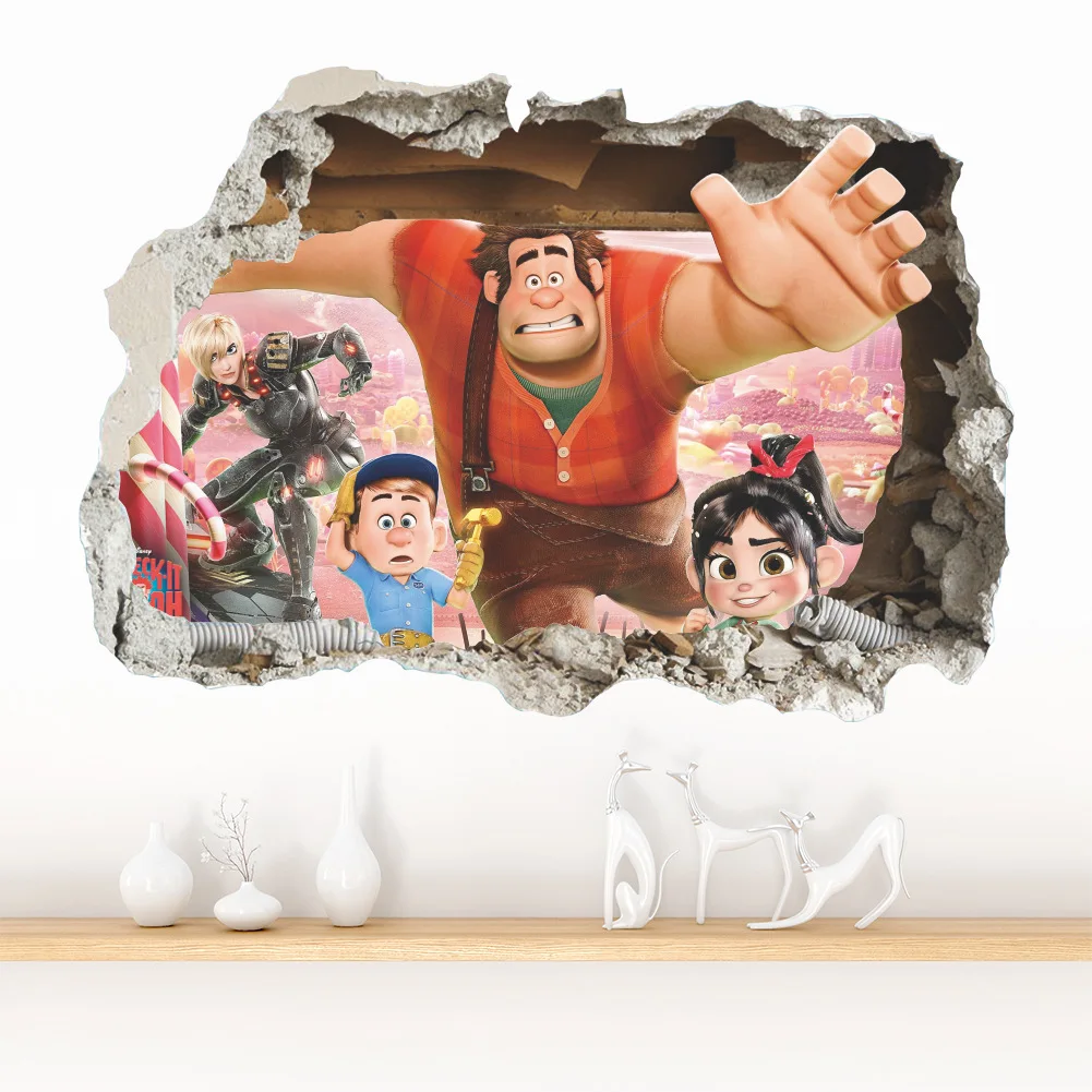 

3D-наклейки на стену с изображением разбитого животного Ральфа для детской комнаты, украшение для спальни, наклейки «сделай сам», художественный подарок мальчику, невероятный король разрушения