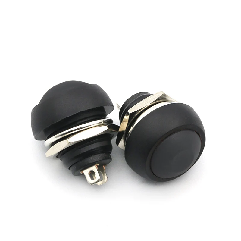 Черный 12mm PBS-33B Waterproof Momentary ON OFF Push Button Swithch Mini Round Switch - Цвет: Черный