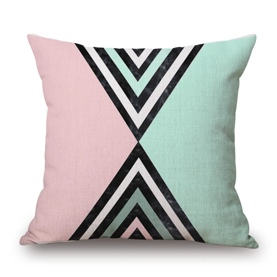 Современные Геометрические хлопковые тканевые чехлы на подушки для автомобиля 20