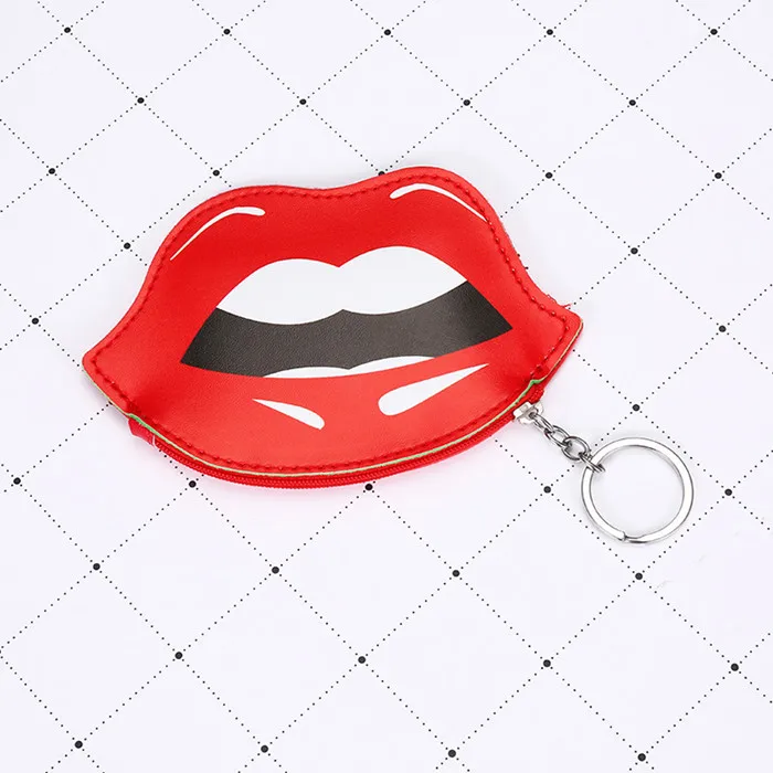 lips Модный кожаный кошелек для монет для детей, креативный мультяшный клатч, кошелек, ТВ, губы, форма короны, маленькая сумочка, мини carteras, хранение кошелек - Цвет: lips