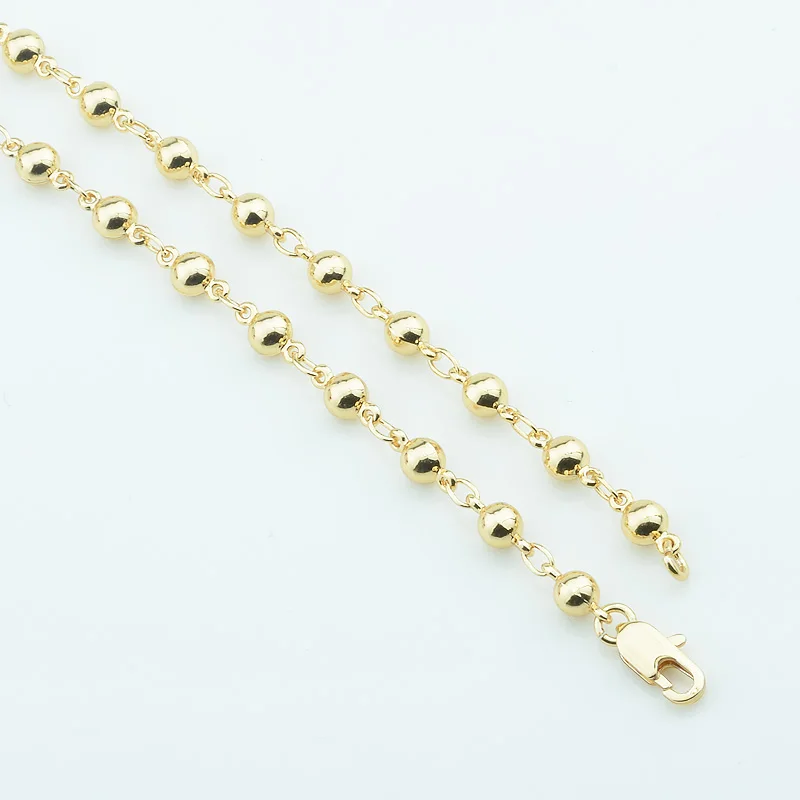 Цепочка с круглыми бусинами ширина 4 мм длина 48 см 1 шт.|bead necklace|link chainchain jewelry |