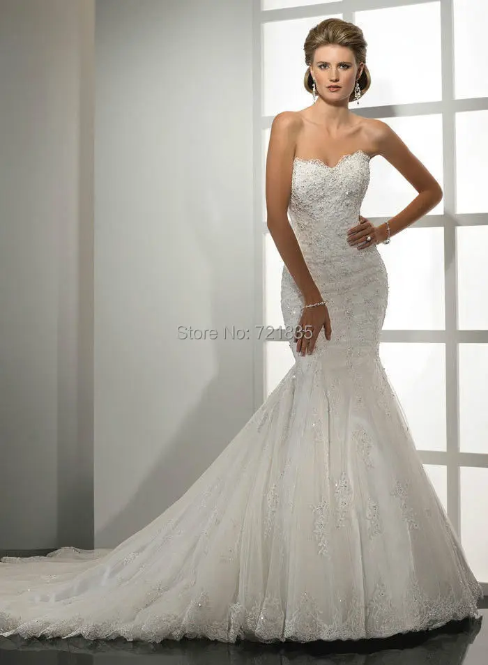 2014 new Sexy A-Line Floor Length Cathedral Appliques V-neck Off the Shoulder Sleeveless Natural Organza Wedding Dresses | Свадьбы и