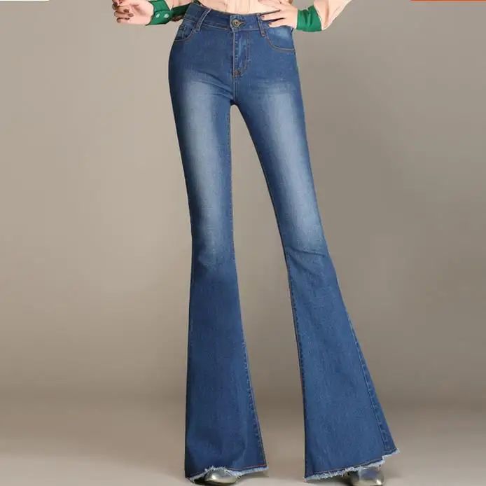 Новинка 2021 джинсы с широкими штанинами женские Стрейчевые брюки завышенной