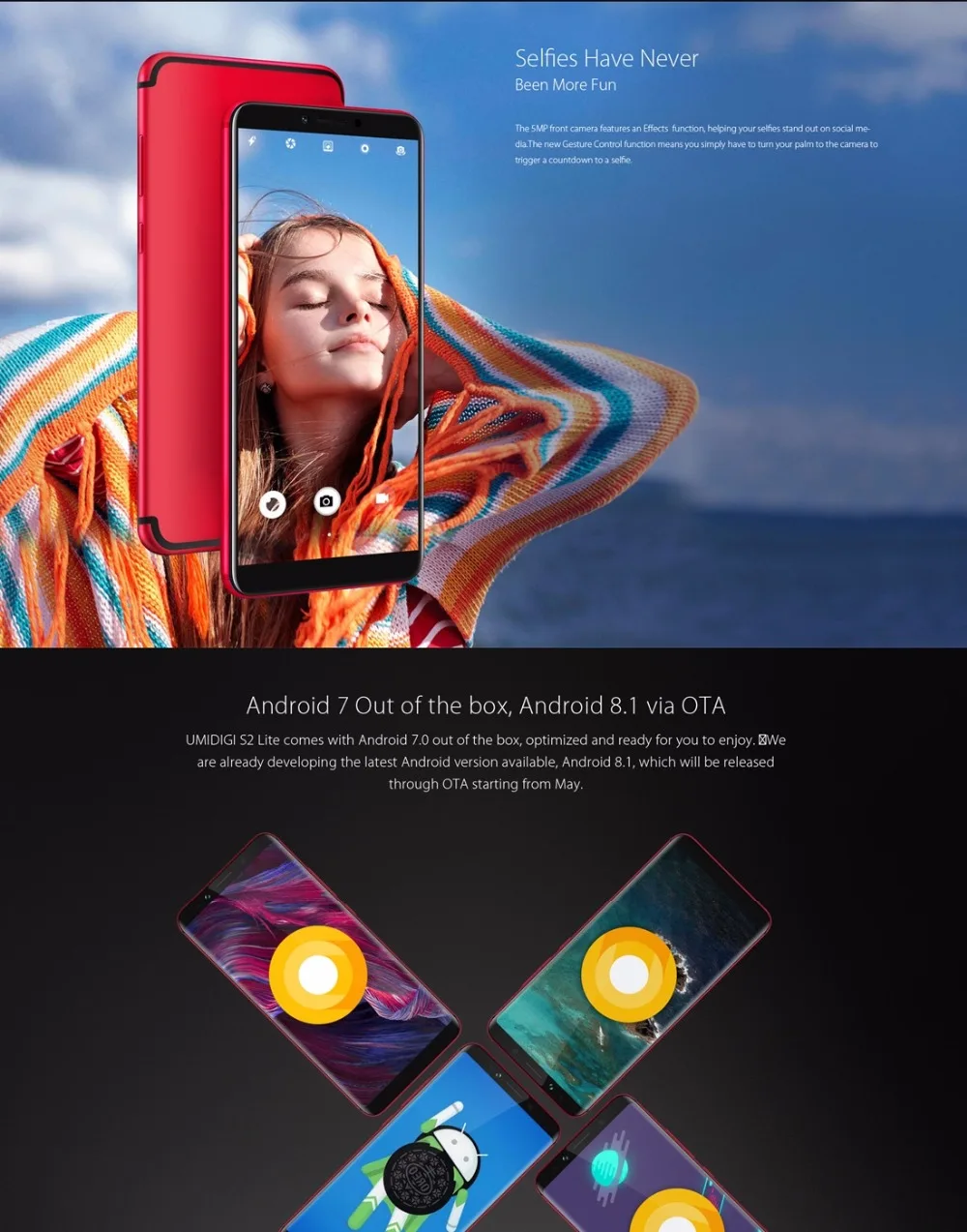 Umidigi S2 Lite смартфонов 5 99 'ཎ:9 Дисплей 4 ГБ + 32 г mt6750t восемь ядер 5100 мАч Android 7 0 Dual