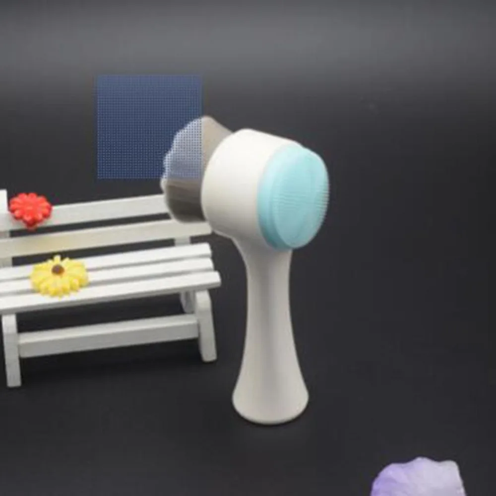 Высококачественная 3D щетка для мытья лица, глубокое очищение, мягкая подставка для волос, двухсторонний силиконовый массажер