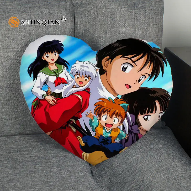 Лидер продаж Inuyasha подушка в форме сердечка выполненные на заказ Наволочка на молнии только покрыть без сердечника размер 41 x36cm, 47x42 см