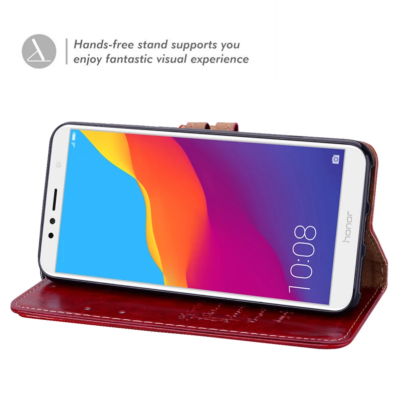 Кожаный чехол для Huawei Honor 7A Pro Y6 prime 2018 7C 5 7 дюйма RU чехлы бумажники роскошные