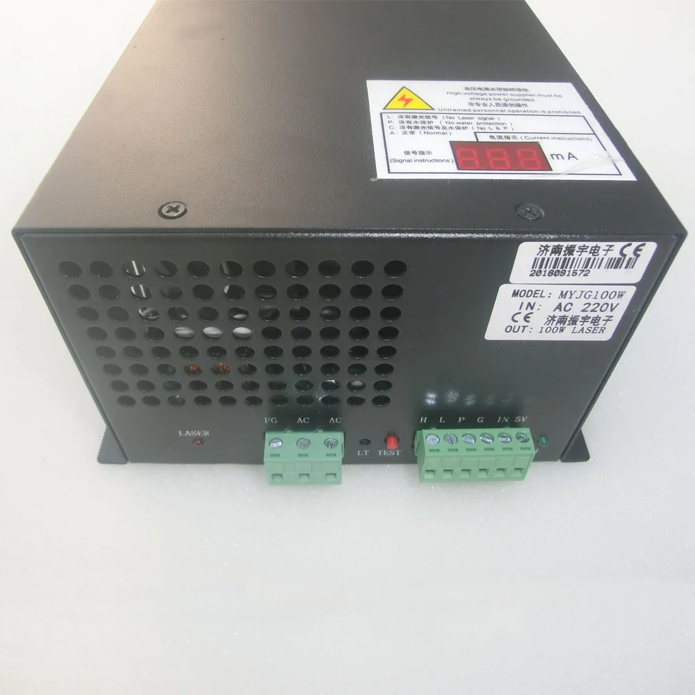 Лазерный блок питания MYJG100W 80 Вт 100 CO2 с измерителем валюты отображающий валюту мА