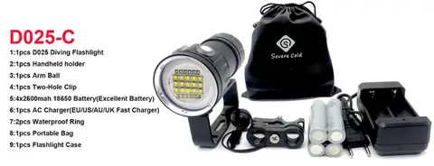 Светодиодный фонарик для дайвинга, многофункциональный водонепроницаемый фонарик для дайвинга, белый, красный, синий свет, 3 режима, IPX8