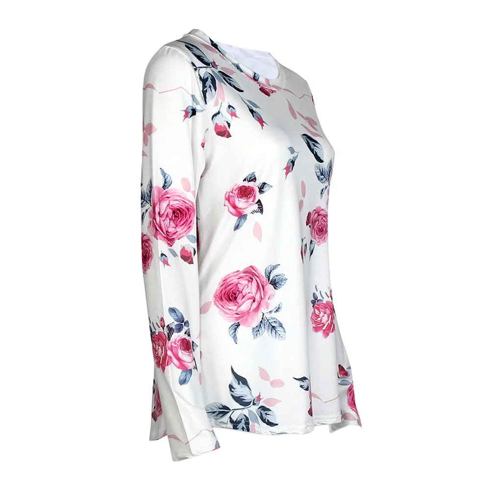 2018 новые модные женские туфли футболка с длинными рукавами и круглым вырезом