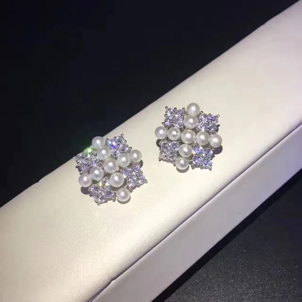 Изящные Ювелирные изделия из настоящего культивированного жемчуга серьги