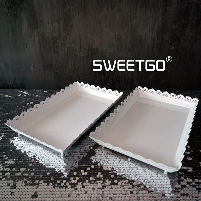SWEETGO кристалл торт стенд набор 7 шт. белый цвет снег Подвески свадебный торт инструменты десерт стол подносы вечерние украшения события