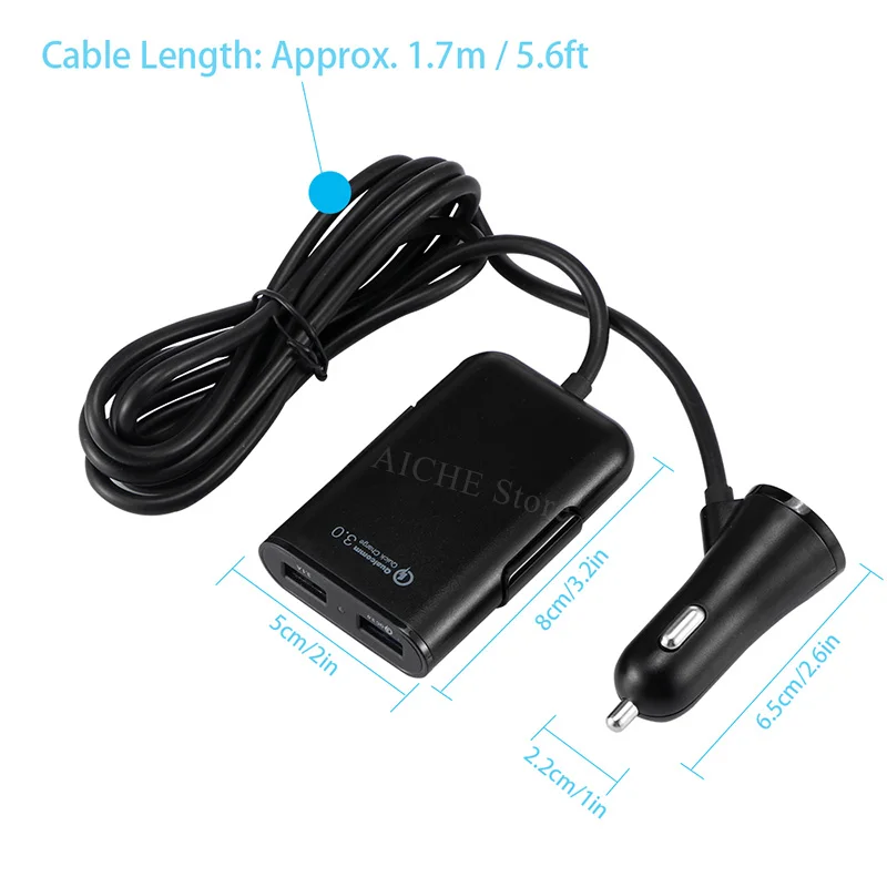 4 порта QC 3 0 USB быстрые автомобильные наклейки для зарядного устройства