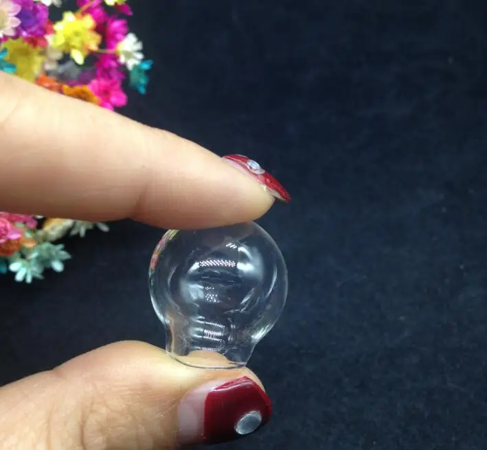 

20pcs 20*12mm Transparent round ball glass globe orb bubble dome wishing bottle jars locket vial diy pendant necklace party gift