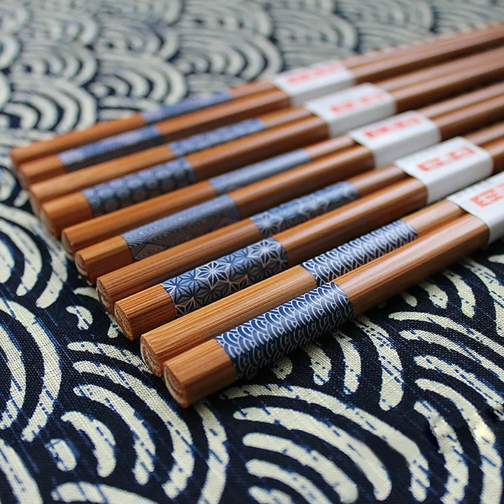 5 пар/партия китайские бамбуковые палочки для еды|chopsticks set|japanese bamboo chopsticksbamboo chopsticks