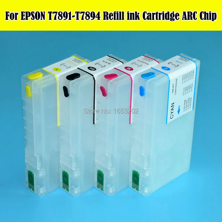 T7911 многоразовый картридж с чипом ARC для принтера Epson T7914 WF 4630/4640/5110