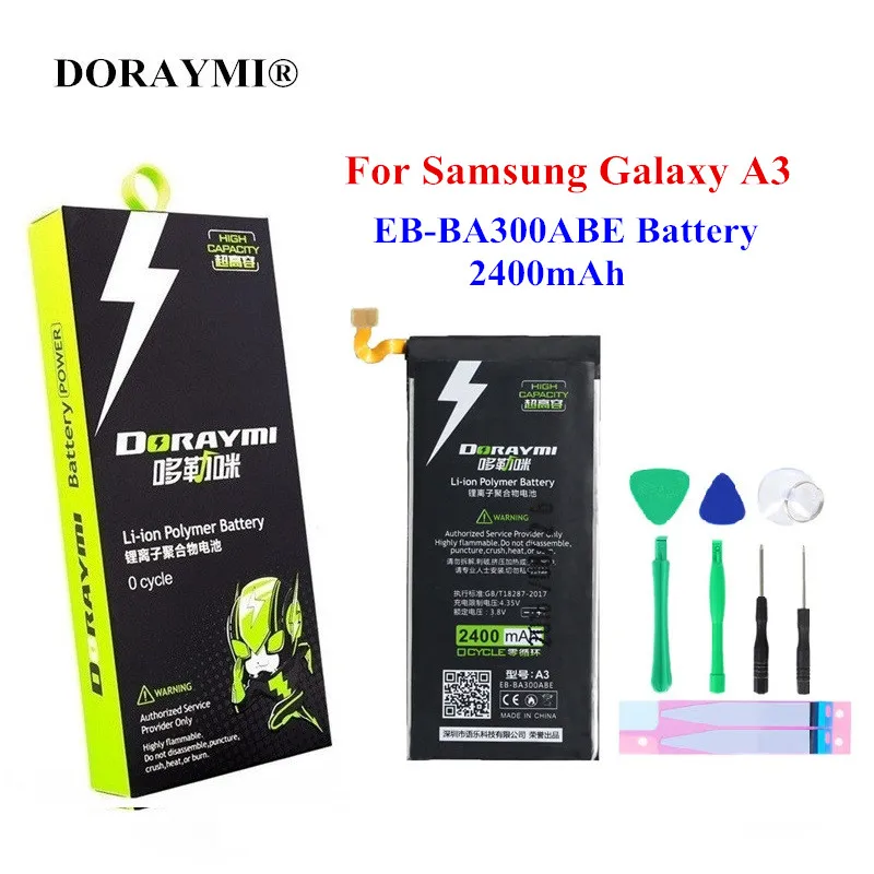 DORAYMI EB-BA300ABE Батарея для samsung Galaxy A3 2015 A300 A3000 A300X A300H A300F EBBA300ABE 2400 мАч телефон Замена