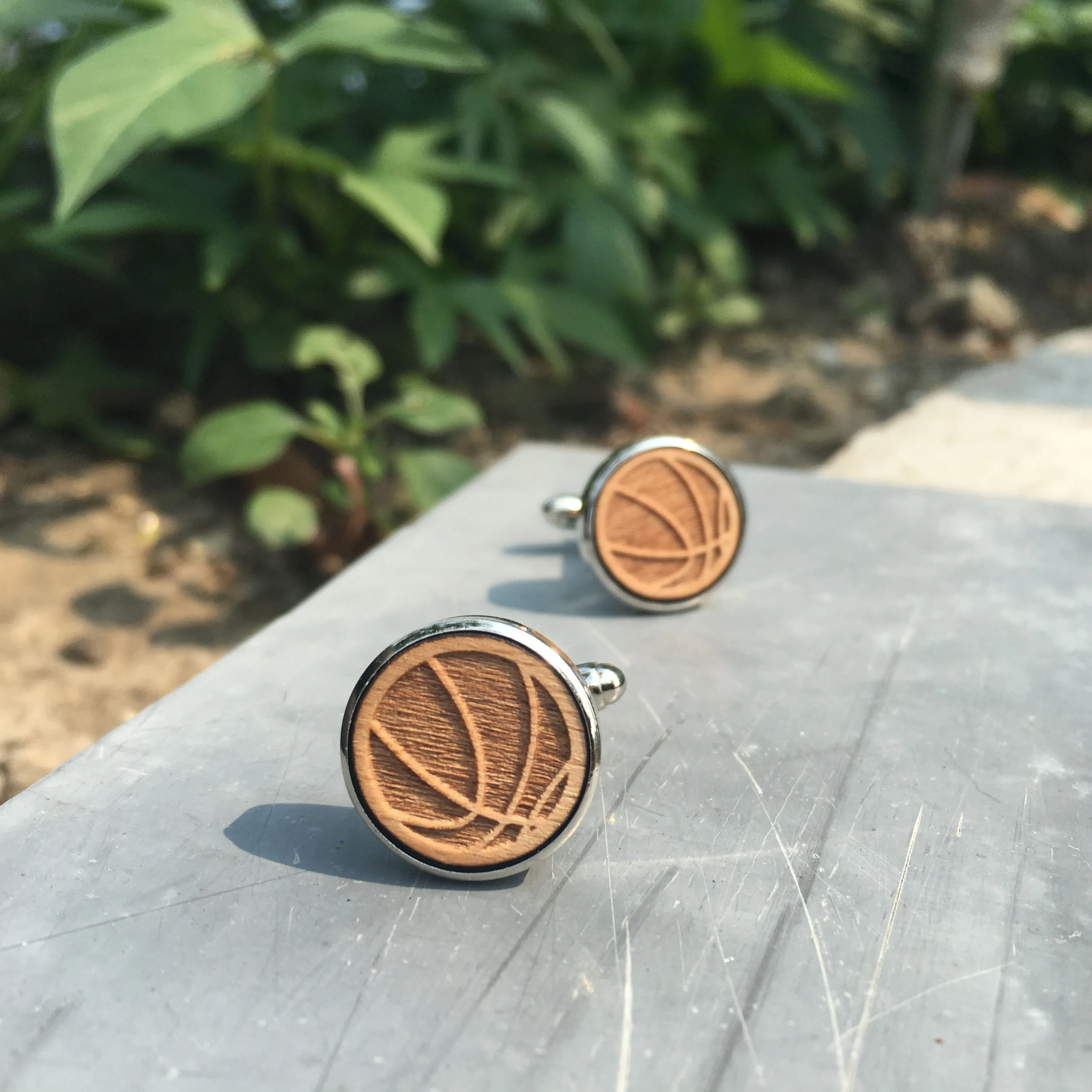 Баскетбольные деревянные Запонки баскетбольные спортивный подарок для жениха