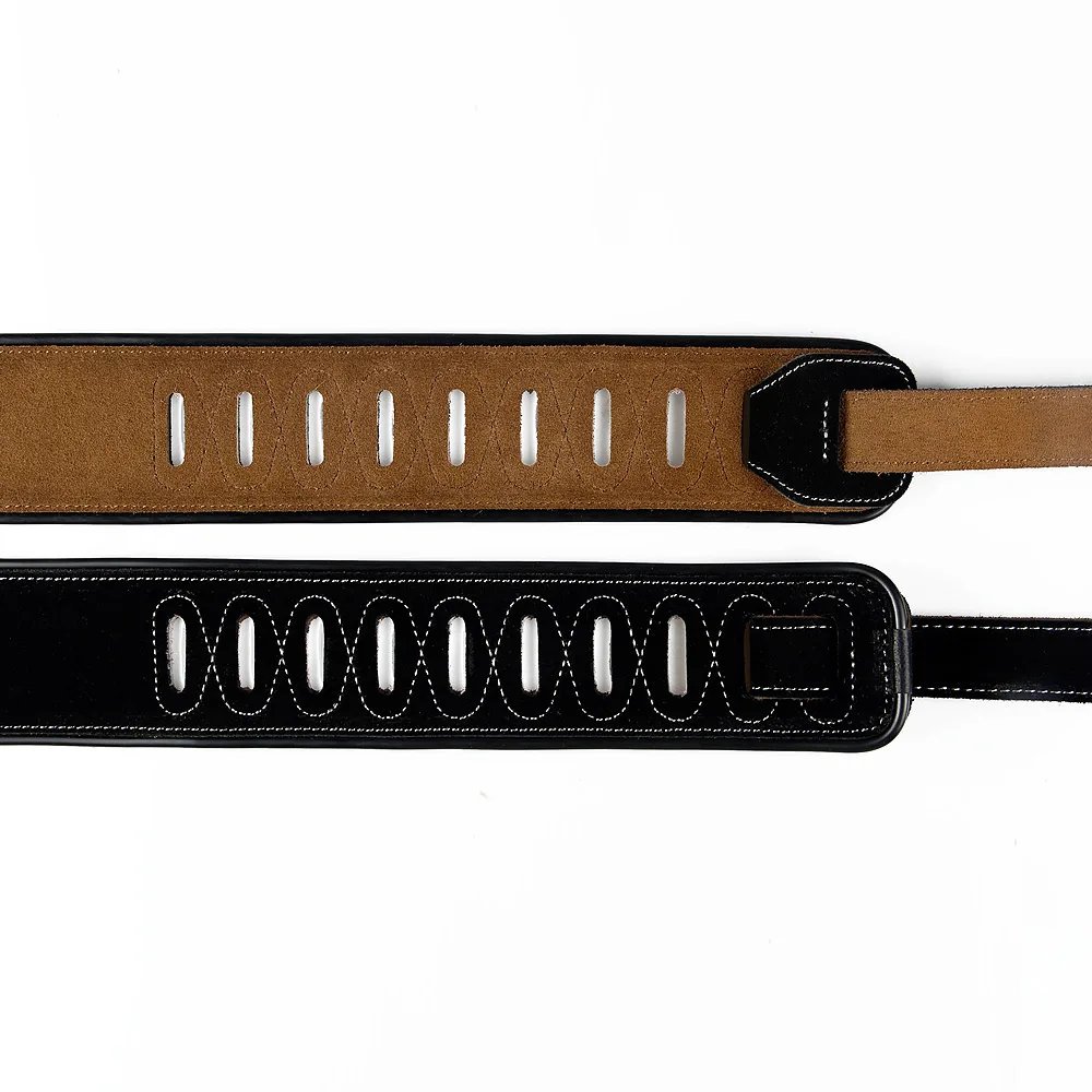 

guitar accessories Leather Guitar Strap Black With Red Roses