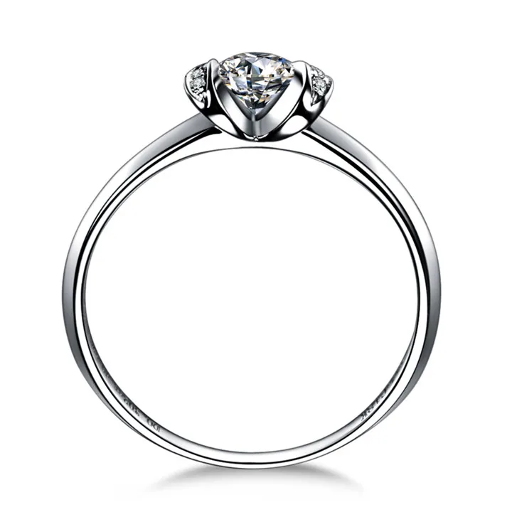 ZOCAI enched обручальное кольцо с сердцем Настоящее сертификат 0,2 CT H/SI АЛМАЗ 18 K Белое Золото(AU750) обручальное кольцо W03127