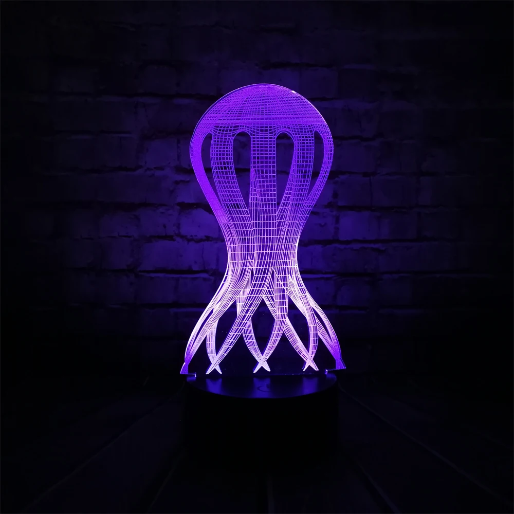 Новый Кальмар Осьминог Стиль 3D лампа Kawaii малыш Ночник светильник RGB светодиодные