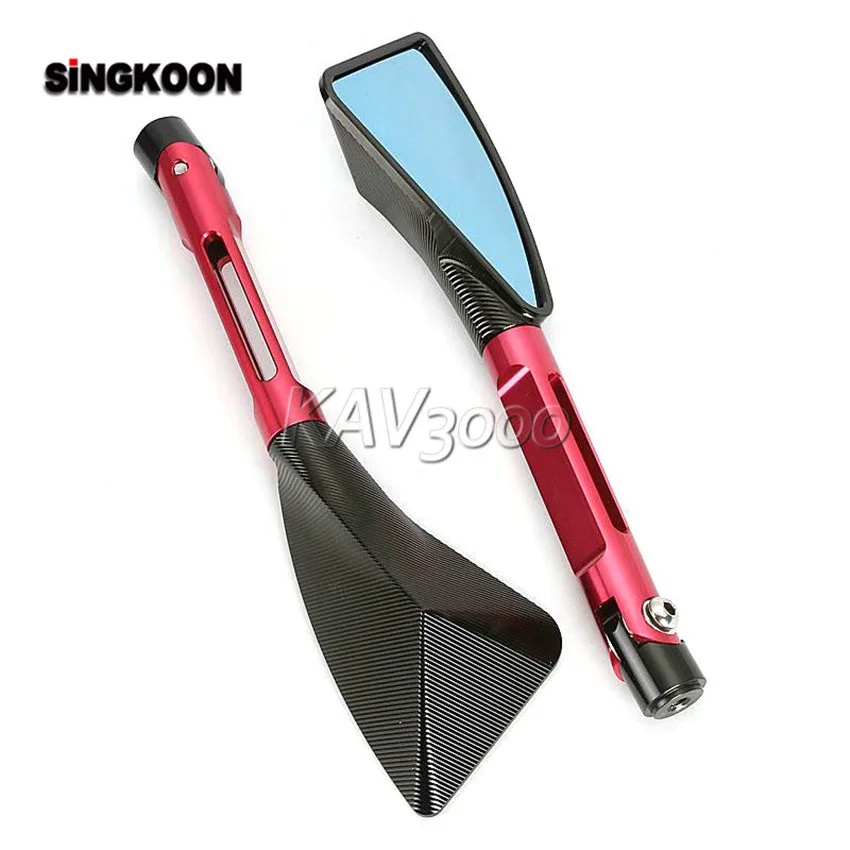 Long Mirror Arm Аксессуары для мотоциклов 8 10 мм мотоциклетные зеркала заднего вида голубое стекло для Benelli tnt 125 Honda cb500f cbr 954 suzuki sv - Цвет: Long Mirror Arm
